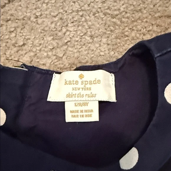 Kate Spade Kids Dress in Navy with White Dots - Picture 3 of 8